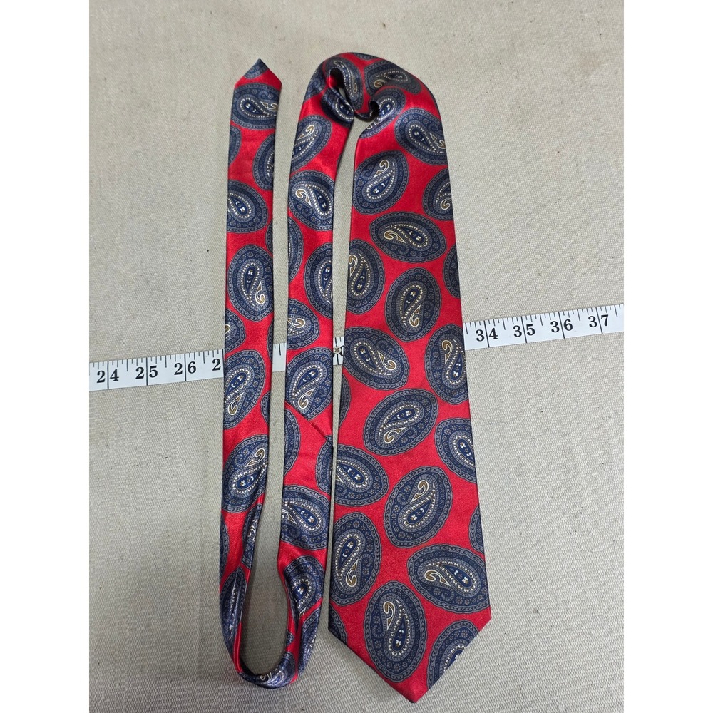 Wembley Starshine Prints Red Paisley Silk Blend Necktie Mens Accessory